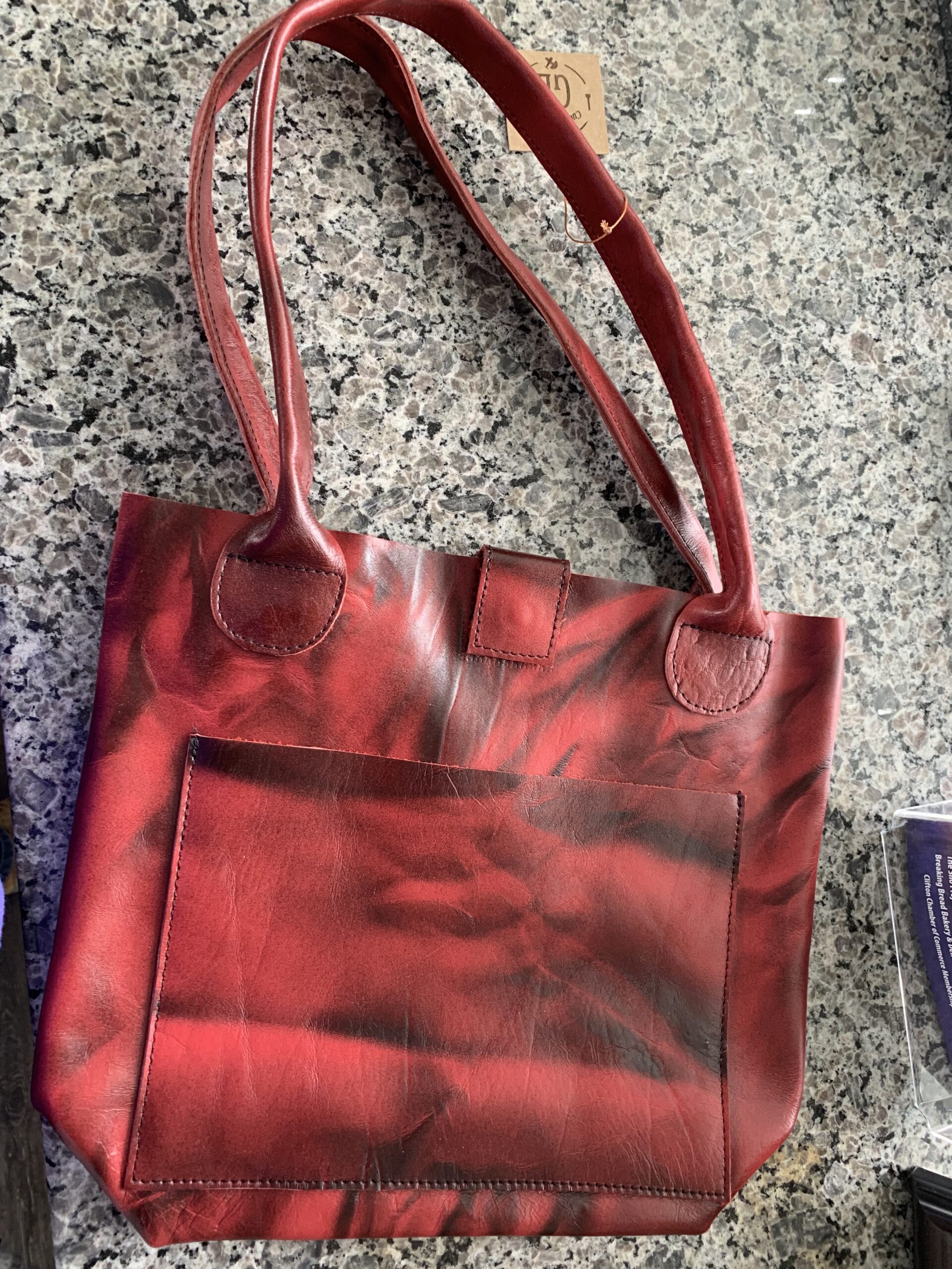 Large Red Leather Purse